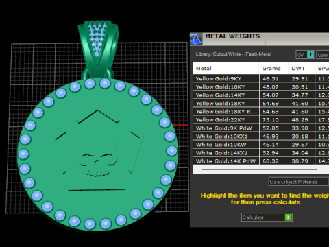Skull hexagon pendant Model Cetak 3D