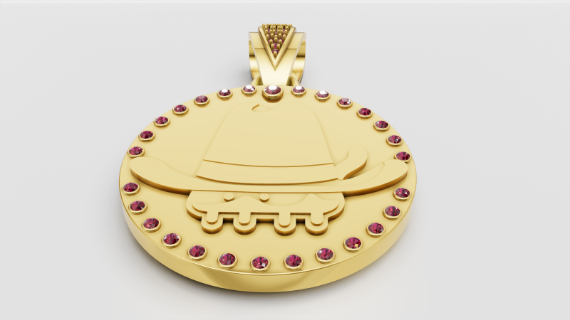Cowboy skull pendant 3D 프린트 모델 .c4d .max .obj .3ds .fbx .stl .blend