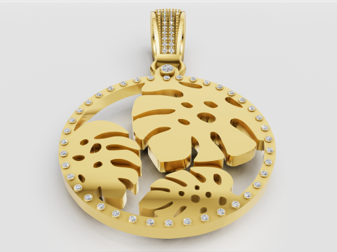 Monstera pendant 3D Print Model