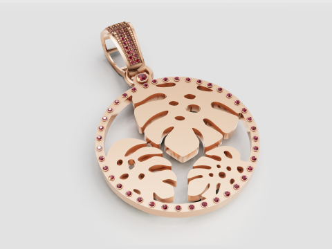 Monstera pendant 3D Print Model