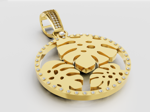 Monstera pendant 3D Print Model