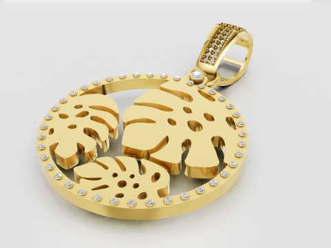 Monstera pendant 3D Print Model