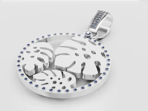 Monstera pendant 3D Print Model