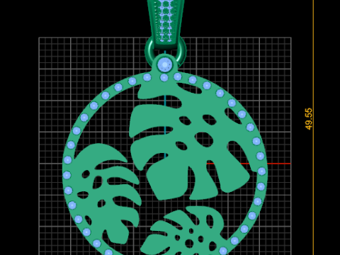 Monstera pendant 3D Print Model