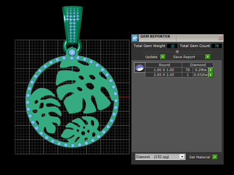 Monstera pendant 3D Print Model