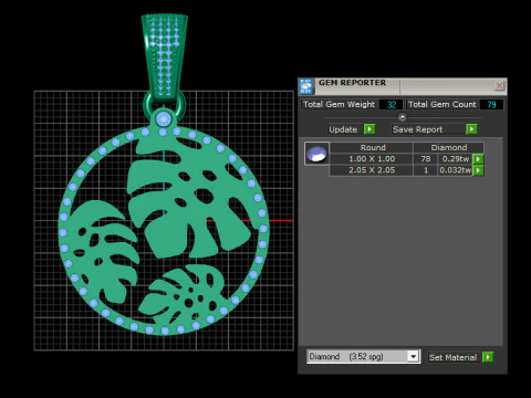Monstera pendant 3D Print Model