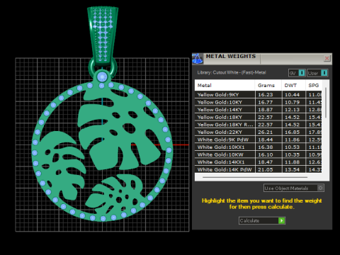 Monstera pendant 3D Print Model