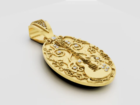 Pingente de guitarra Modelo de Impressão 3D