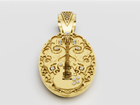 Guitar pendant 3D Print Model