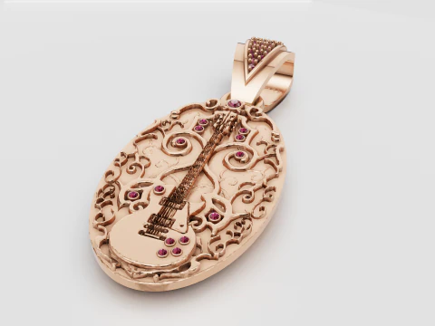 Guitar pendant 3D Print Model