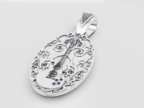 Guitar pendant 3D Print Model