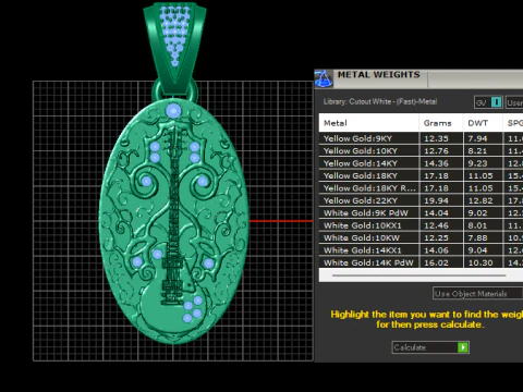 Guitar pendant 3D Print Model