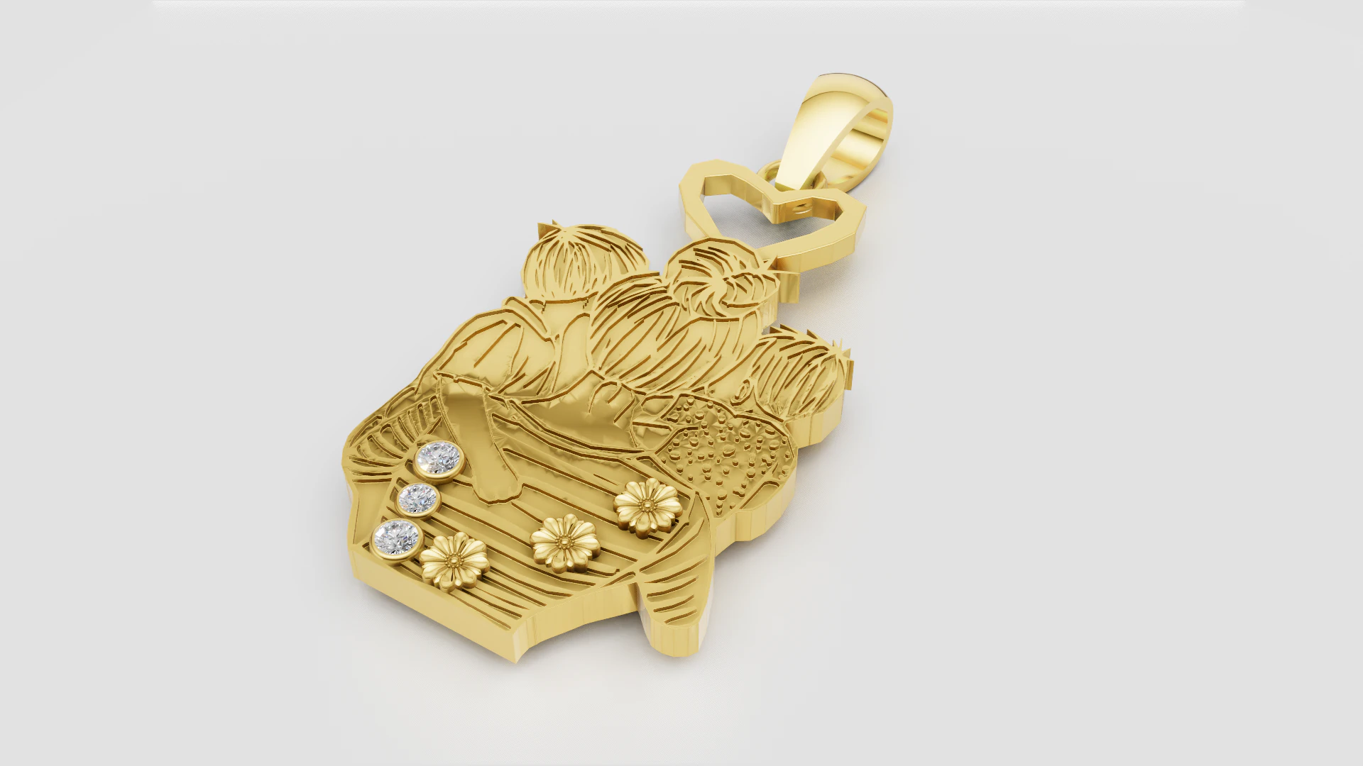 Family pendant 3D Print Model .c4d .max .obj .3ds .fbx .stl .blend