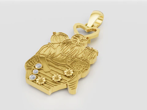 Liontin keluarga Model Cetak 3D