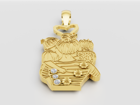 Family pendant Modelo de Impressão 3D