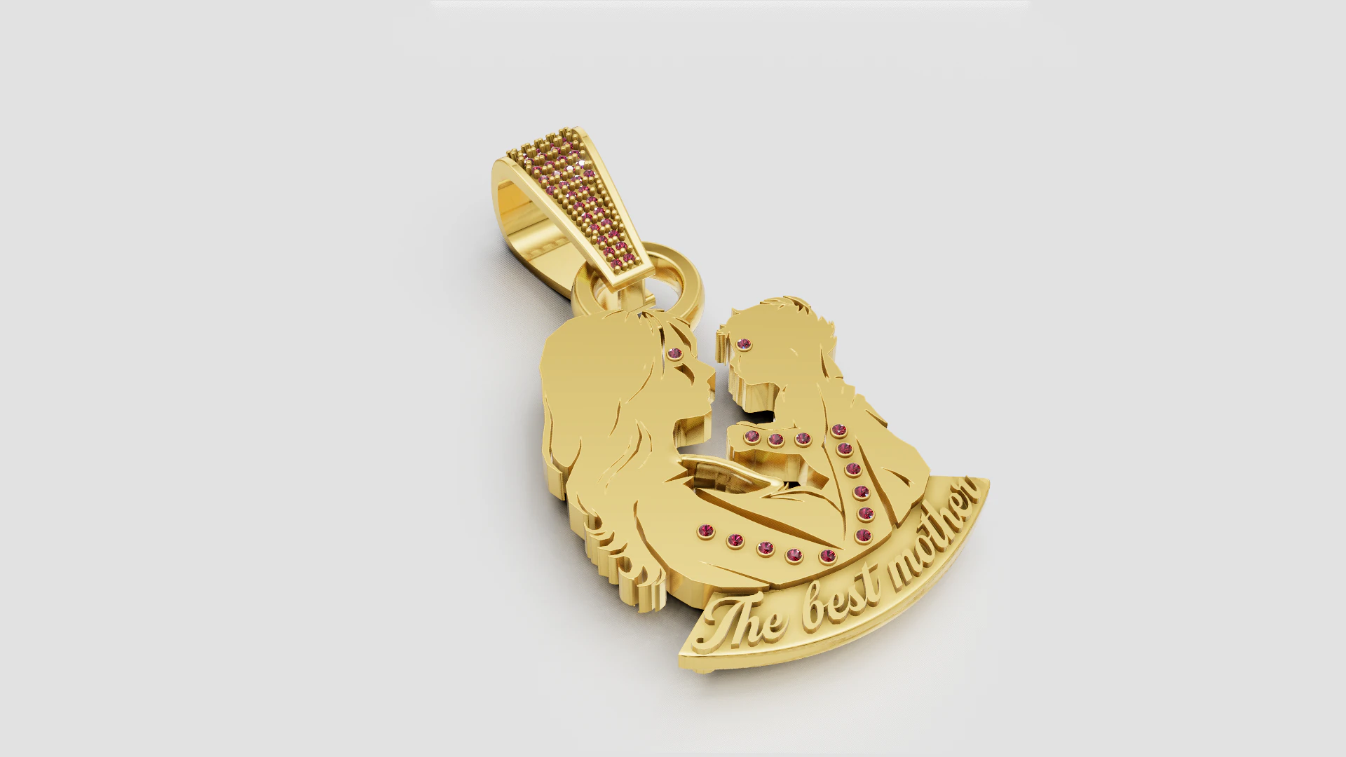 Mother pendant 3D Print Model .c4d .max .obj .3ds .fbx .stl .blend 