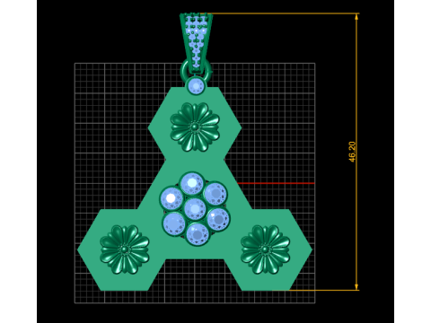 Floral cross pendant Model do druku 3D