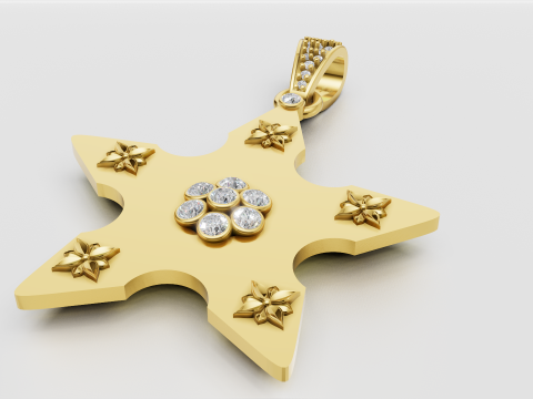 Star pendant gold 3D Принт Модель