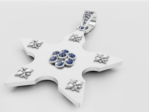 星星吊坠金 3D 打印模型