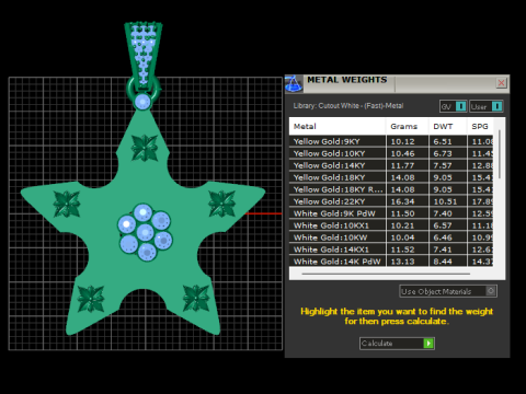 星星吊坠金 3D 打印模型