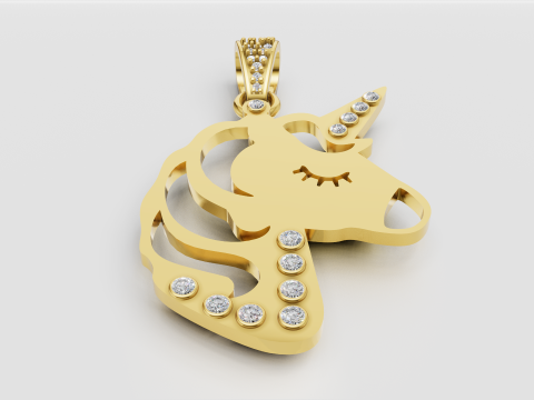 Unicorn pendant 3D Print Model