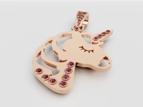 Unicorn pendant 3D Print Model