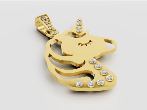 Unicorn pendant 3D Print Model