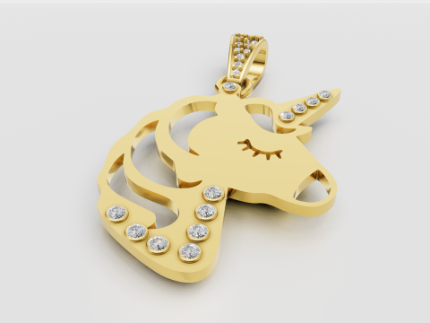 Unicorn pendant 3D Print Model