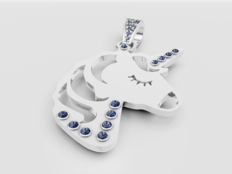 Unicorn pendant 3D Print Model