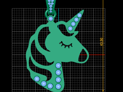 Unicorn pendant 3D Print Model