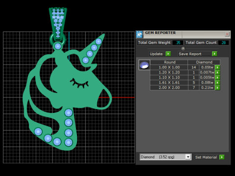 Unicorn pendant 3D Print Model