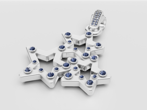 Triple star charm Modello di stampa 3D