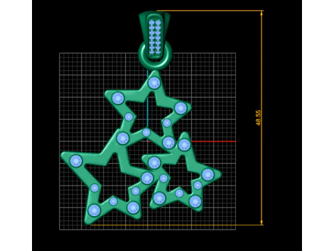 Triple star charm 3D Print Model