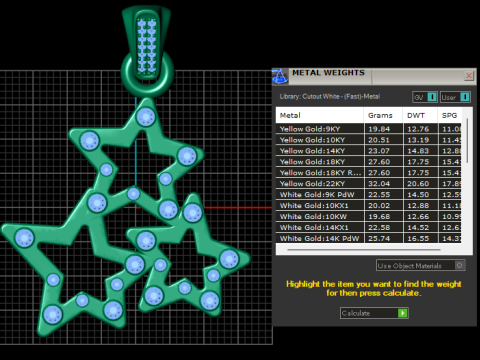 Triple star charm Modello di stampa 3D