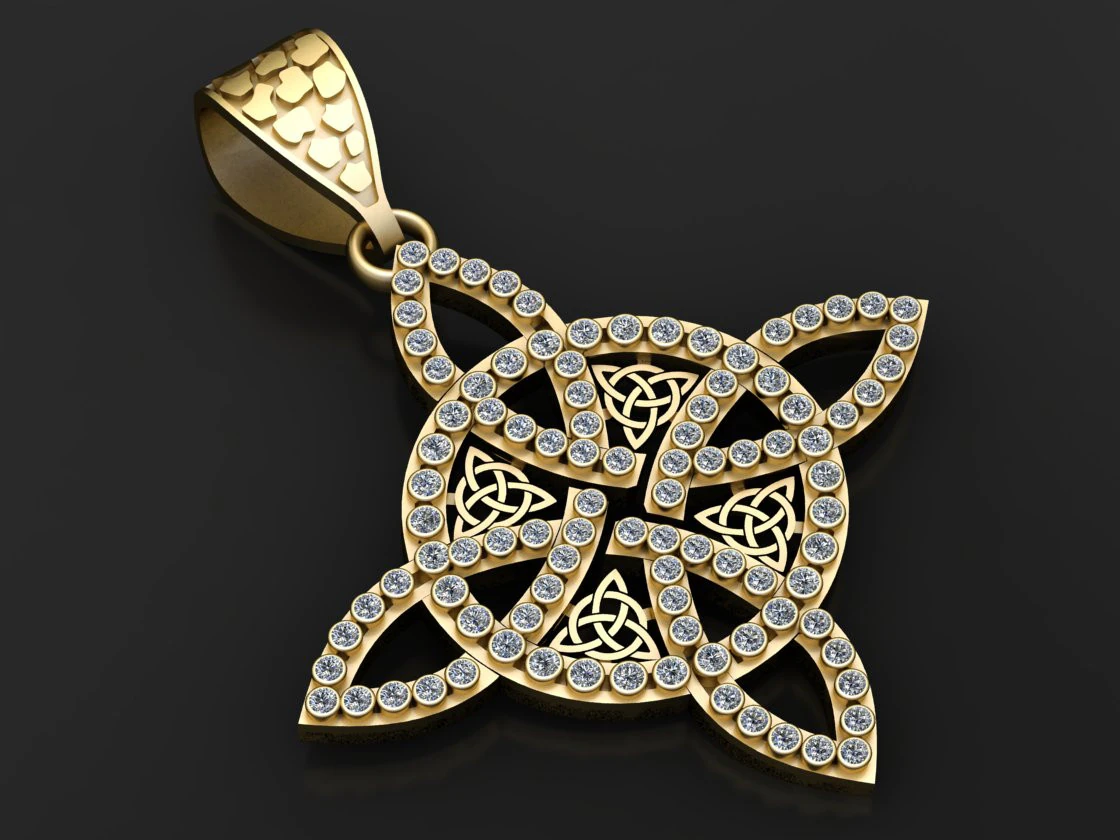 Celtic knot pendant 3D Print Model .c4d .max .obj .3ds .fbx .stl .blend 