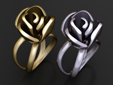 Cincin emas mawar Model Cetak 3D