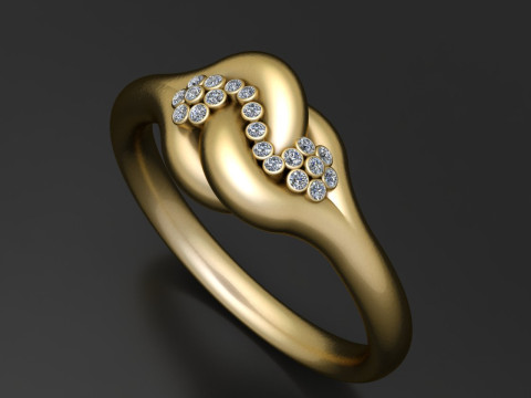 Knot ring gold 3D 打印模型