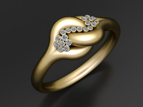 Knot ring gold 3D Druckmodell