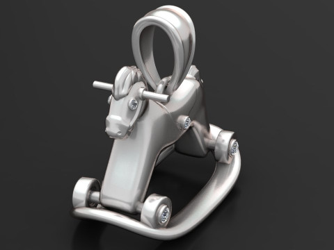 Gold rocking horse pendant 3D 打印模型