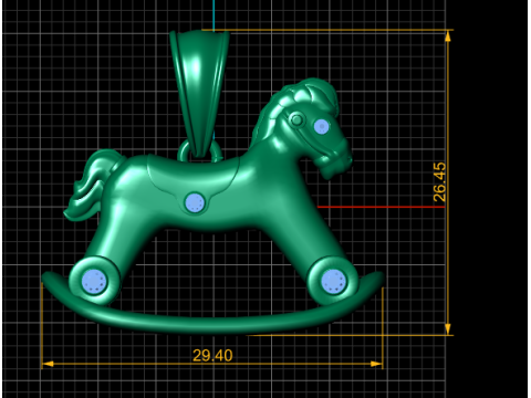 Gold rocking horse pendant 3D 打印模型