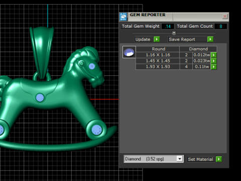 Gold rocking horse pendant 3D 打印模型