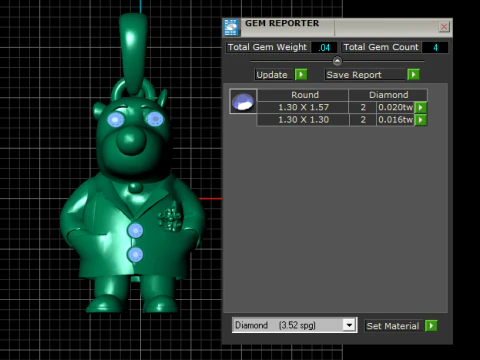 Diamond eye pendant 3D Print Model