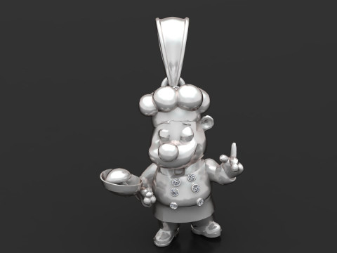 Gold chef pendant 3Dプリントモデル
