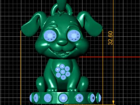Gold puppy pendant 3D Print Model