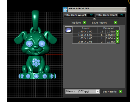 Gold puppy pendant Model Cetak 3D