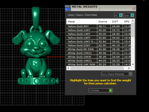 Gold puppy pendant 3D Print Model