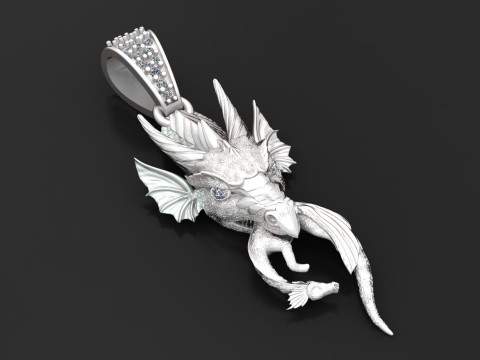 ゴールドドラゴンペンダント 3Dプリントモデル