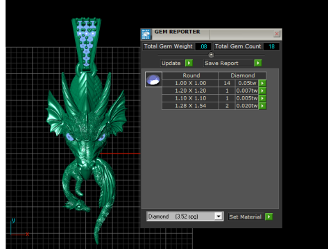 ゴールドドラゴンペンダント 3Dプリントモデル