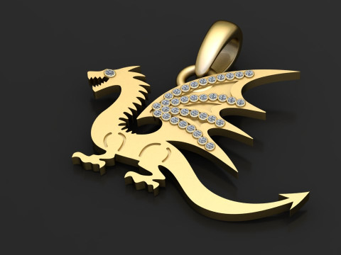 Dragon pendant Modello di stampa 3D