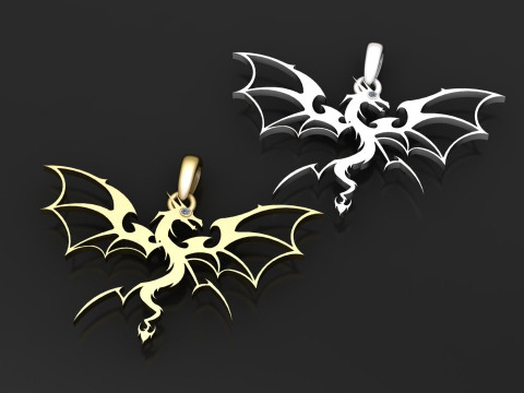 Gold dragon pendant 3D Print Model